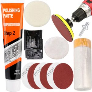Kit polish faruri cu pasta bureti si discuri abrazive 12 accesorii